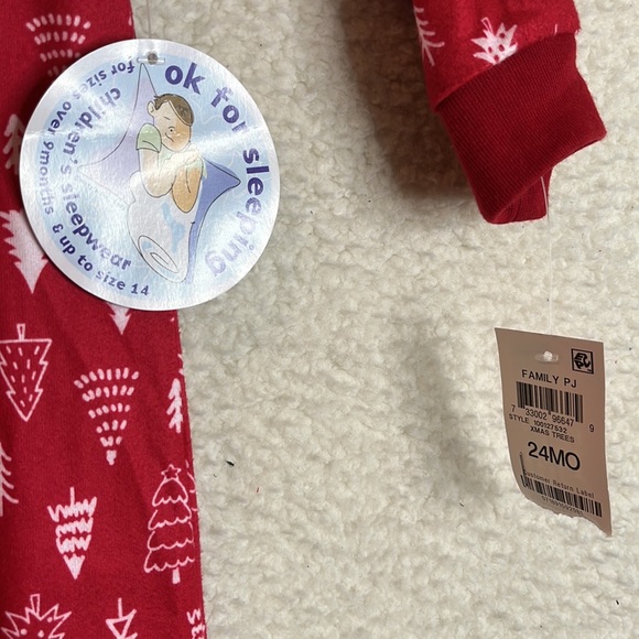 NWT Christmas Tree Pajama One Piece Kids Baby Childrens Flannel 24 Months - Picture 3 of 9